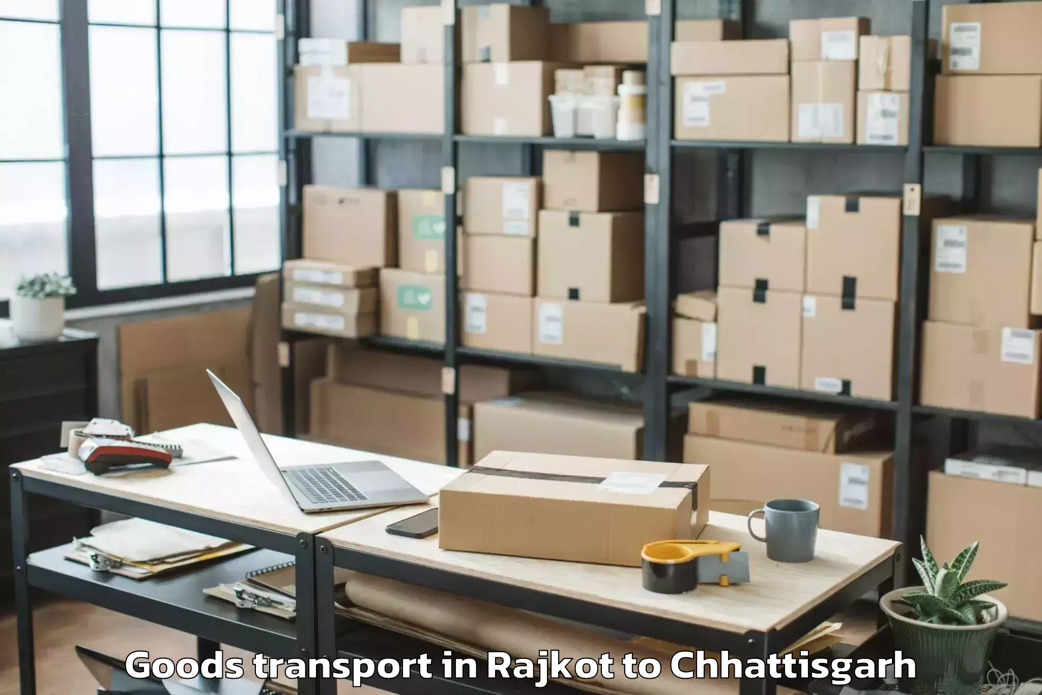 Top Rajkot to Bastar Goods Transport Available